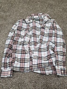 American Age Pink and White Plaid Button-Down Shirt